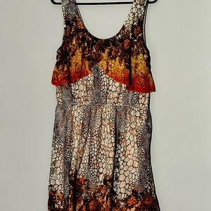 Am. Rag, lined mult. colored dress label XL must be a Jr. measures like a med.